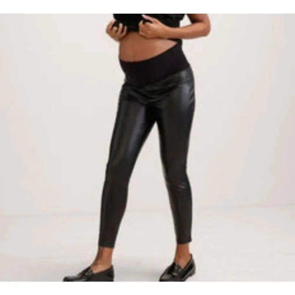 NWT Hatch Maternity Vegan Stretch Leather Leggings Sz XS
